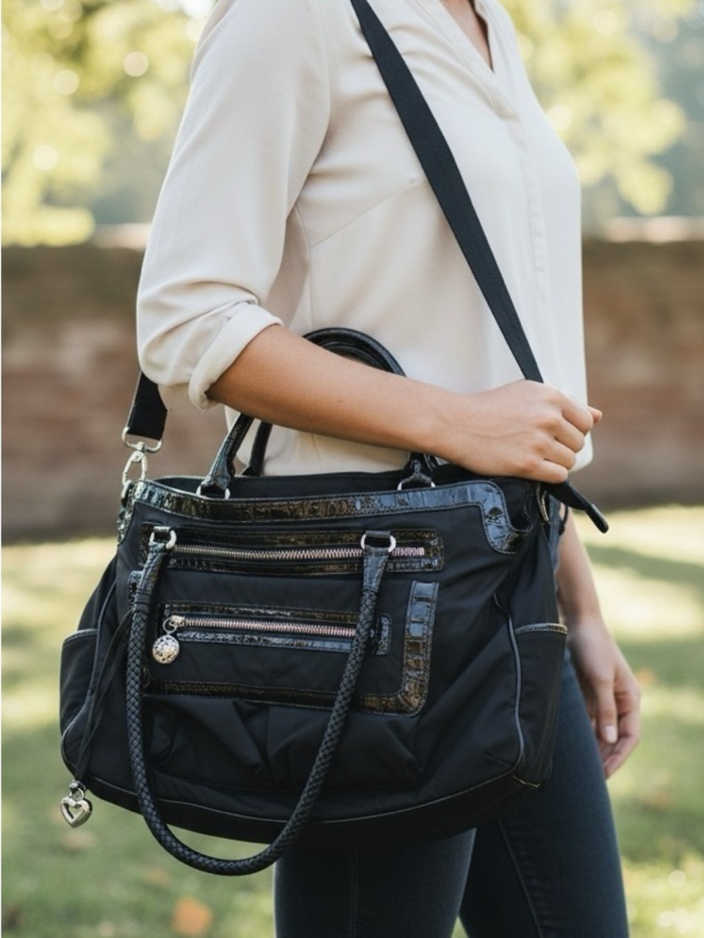 Brighton Maxwell black Smart Tech Organizer Bag